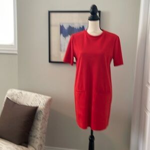 Tomato red pullover style dress